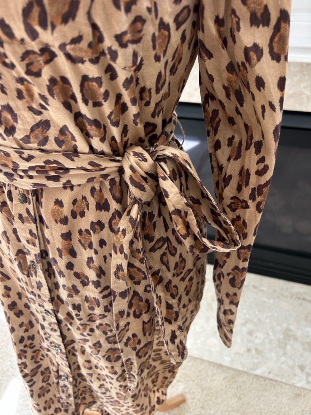 Ralph Lauren Leopard-Print Midi Shirt Dress - Brown/Tan - Picture 4 of 13